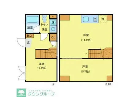 CONTEL西五反田(1DK/1階)の間取り写真