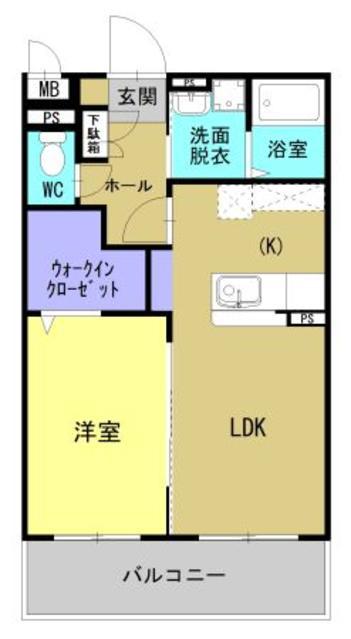 BLISS小池原(1LDK/1階)の間取り写真