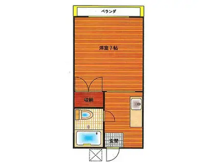 KKハウス(1K/1階)の間取り写真