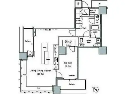 THE TOKYO TOWERS MID TOWER ザ・東京タワーズ(1LDK/11階)の間取り写真