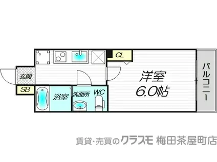 SERENITE北浜(1K/13階)の間取り写真