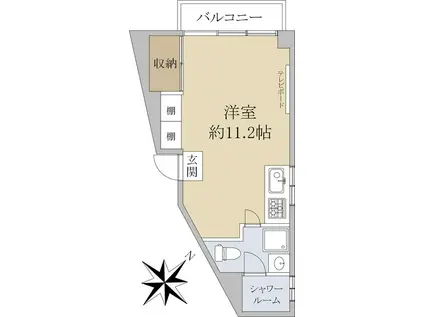 マンション目黒苑(ワンルーム/6階)の間取り写真