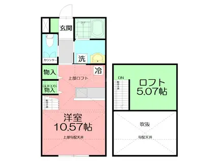 小田原BASE(1K/2階)の間取り写真