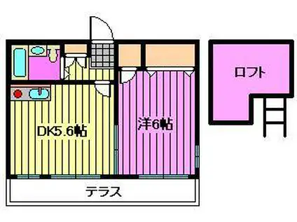 北見ハイツ(1DK/1階)の間取り写真
