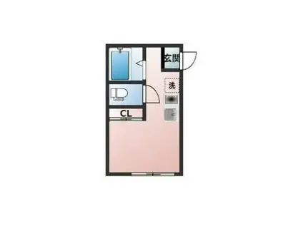 プランドールZAIZEN潮田(ワンルーム/1階)の間取り写真