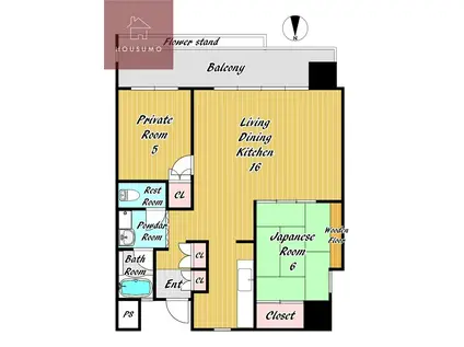 清川6番館(2LDK/6階)の間取り写真