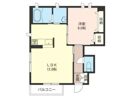 アルフィアスII(1LDK/1階)の間取り写真