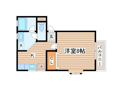 プルミエール八乙女V(1DK/1階)の間取り写真