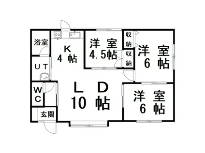 JR根室本線 釧路駅 バス乗車時間:30分 最寄りバス停で下車 徒歩3分 2階建 築32年(3LDK/2階)の間取り写真