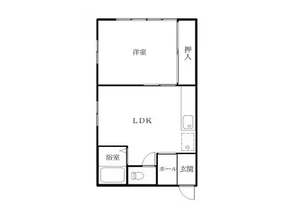 コーポK-1(1LDK/1階)の間取り写真
