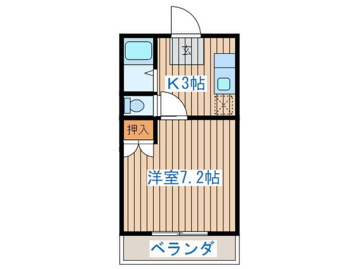 417ハイツ(1K/2階)の間取り写真