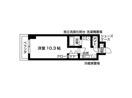 WELLコート山手(1K/14階)の間取り写真
