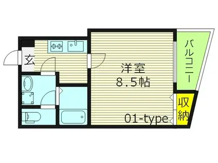 クロスヴィーチェ京橋(1K/5階)の間取り写真