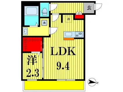 リディアコート南流山I(1LDK/3階)の間取り写真