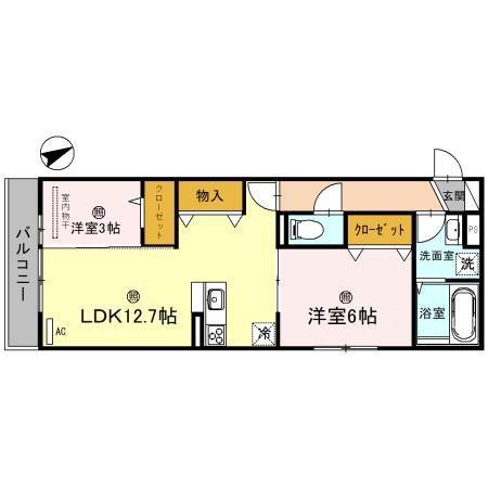 クレール林崎(2LDK/3階)の間取り写真
