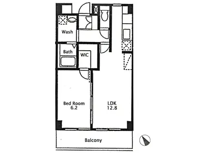 ブリランテふじみ野(1LDK/1階)の間取り写真
