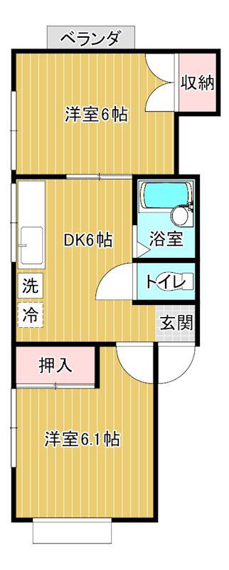 メゾンTS(2DK/2階)の間取り写真