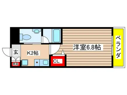 パワーステージ(1K/3階)の間取り写真