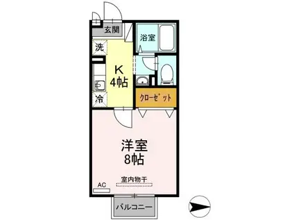 コンフォール(1K/2階)の間取り写真