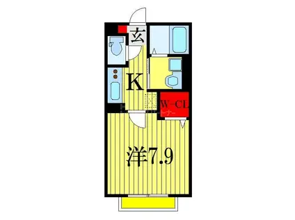 デイリーハイツII(1K/2階)の間取り写真