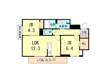 シャーメゾン レオ(2LDK/2階)の間取り写真