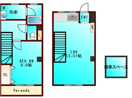 クレスト南昭和(1LDK/1階)の間取り写真