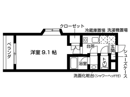 セレスティアル大曽根(1K/2階)の間取り写真