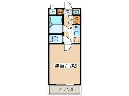 ハイヴィラ東海(1K/3階)の間取り写真