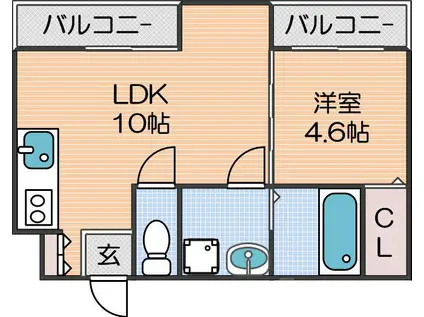ロイヤル本館(1LDK/5階)の間取り写真