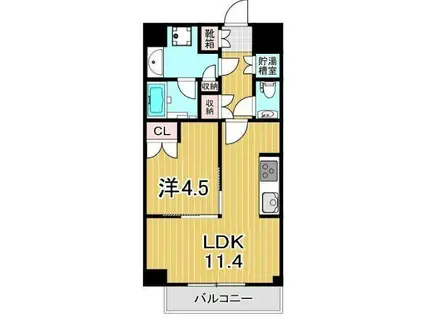 勝どき ザ・タワー(1LDK/16階)の間取り写真