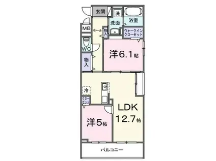 ノルド フィウーメ(2LDK/3階)の間取り写真