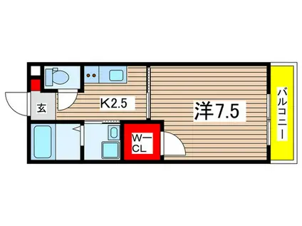 ミユキファースト(1K/1階)の間取り写真