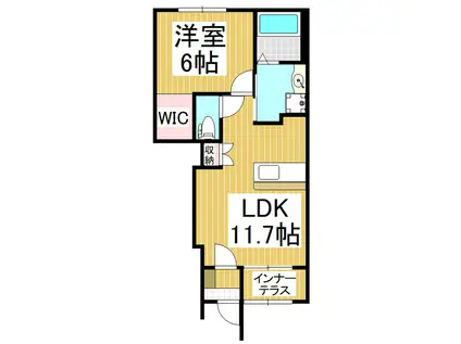 グランドゥールII(1LDK/1階)の間取り写真