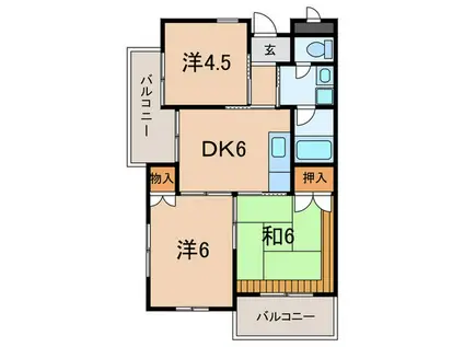 十三番館(3DK/3階)の間取り写真