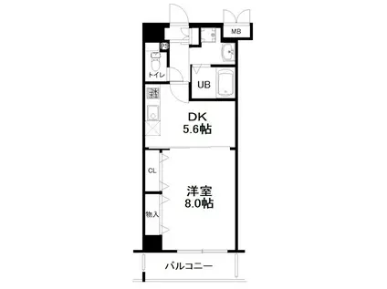 アンブローズ仙川(1DK/1階)の間取り写真