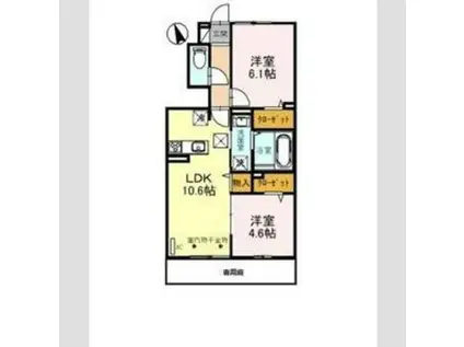 メゾン ベルハープ(2LDK/1階)の間取り写真