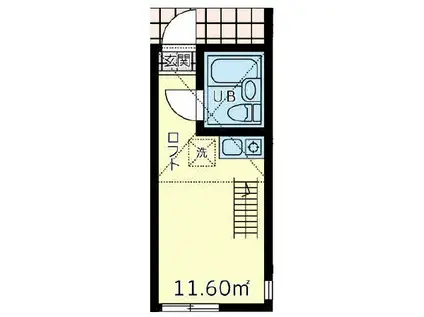 ユナイト片倉町バージニアの杜(ワンルーム/2階)の間取り写真
