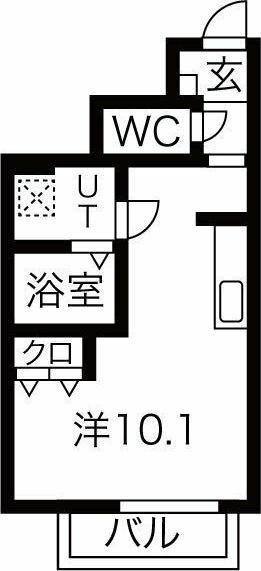 LEBEL TWEE(ワンルーム/1階)の間取り写真