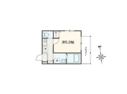 MELDIA小手指(1K/2階)の間取り写真