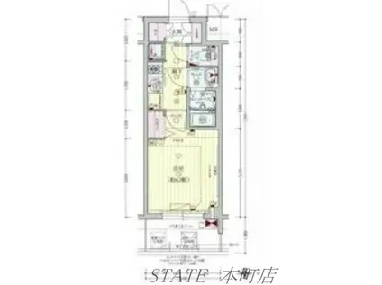 プレサンス大手前ピリオド(1K/13階)の間取り写真