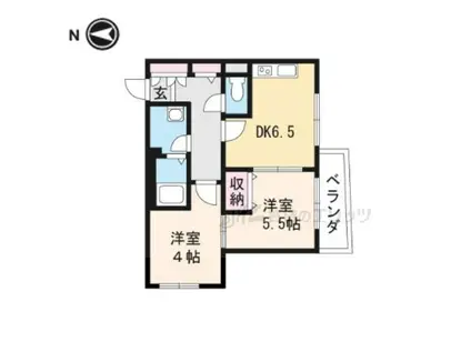 タウンコートKS(2DK/1階)の間取り写真