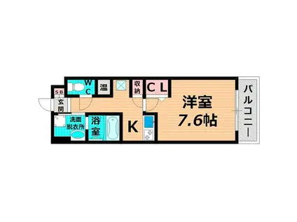 オマージュA(1K/7階)の間取り写真