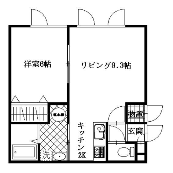 アイリス6・1(1LDK/1階)の間取り写真
