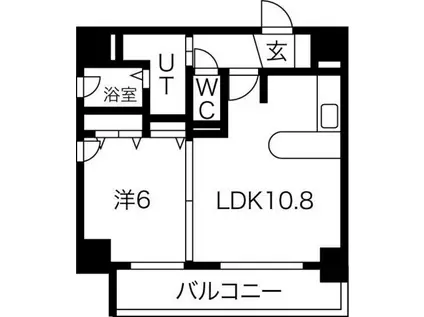 PARKSIDE KIB(1LDK/7階)の間取り写真