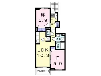 グレイス泉橋(2LDK/1階)の間取り写真