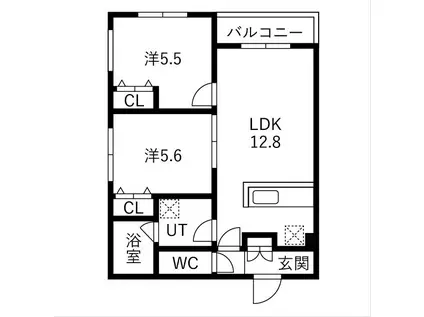 メニーズコート創成プレミア(2LDK/3階)の間取り写真