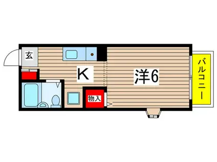 ユーコーポA棟(1K/2階)の間取り写真