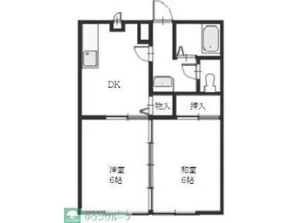 グランドール戸塚II-B(2DK/2階)の間取り写真