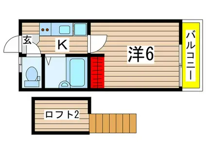 アドパリ10(1K/2階)の間取り写真