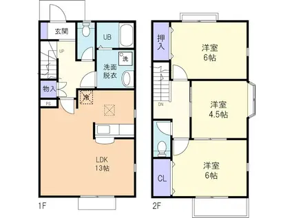 LIGHT HILLS II(3LDK/1階)の間取り写真